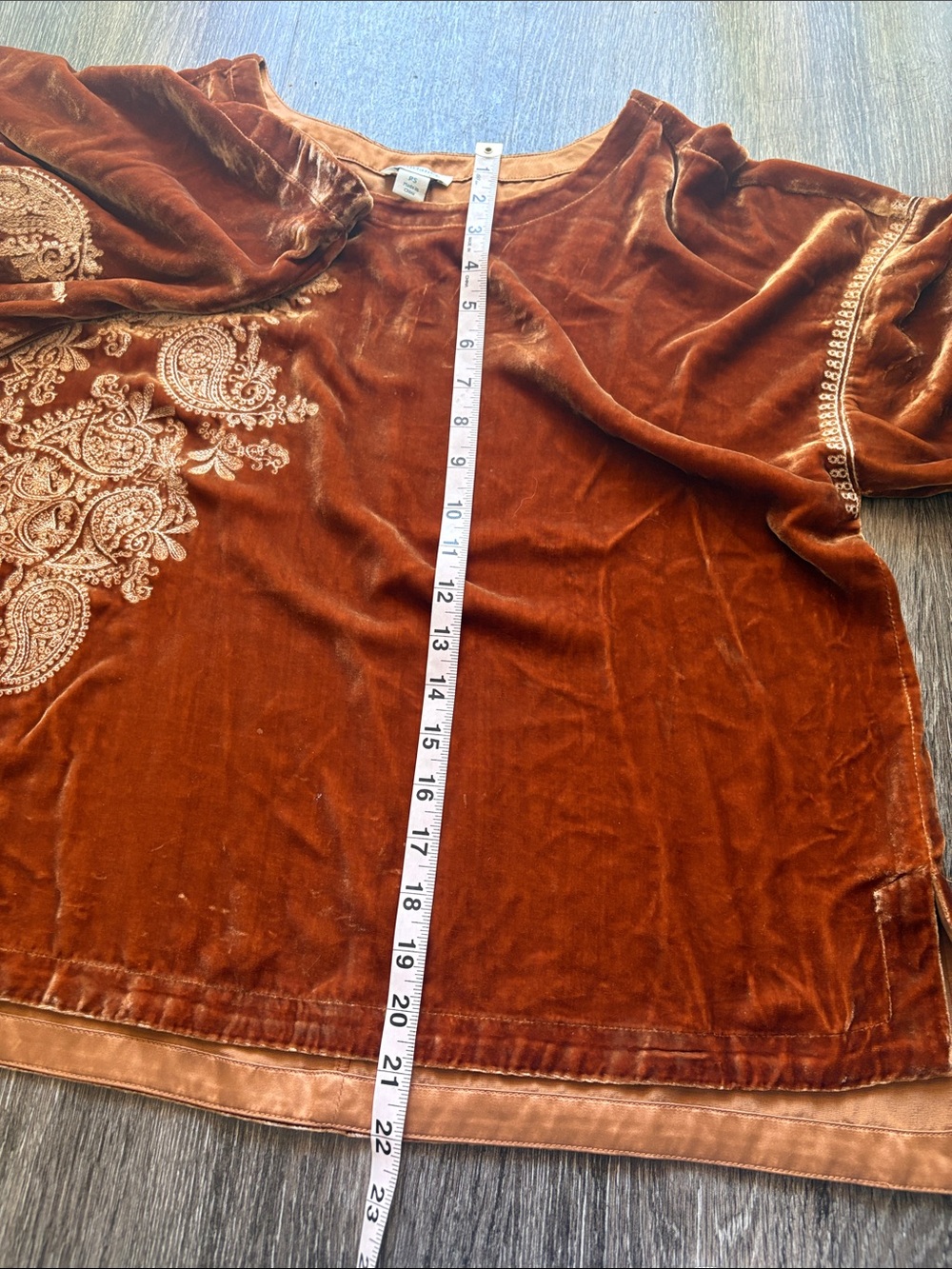 Sundance Velvet Embroidered Bell-Sleeve Top - Picture 5 of 8